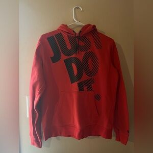 Nike Red Hoodie with Black Accents Size Medium